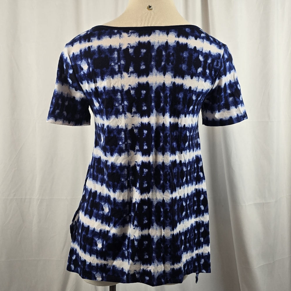 JUST B Tie Dye Short‎ Sleeve Stretch Top – Women's Size Small - Picture 2 of 5
